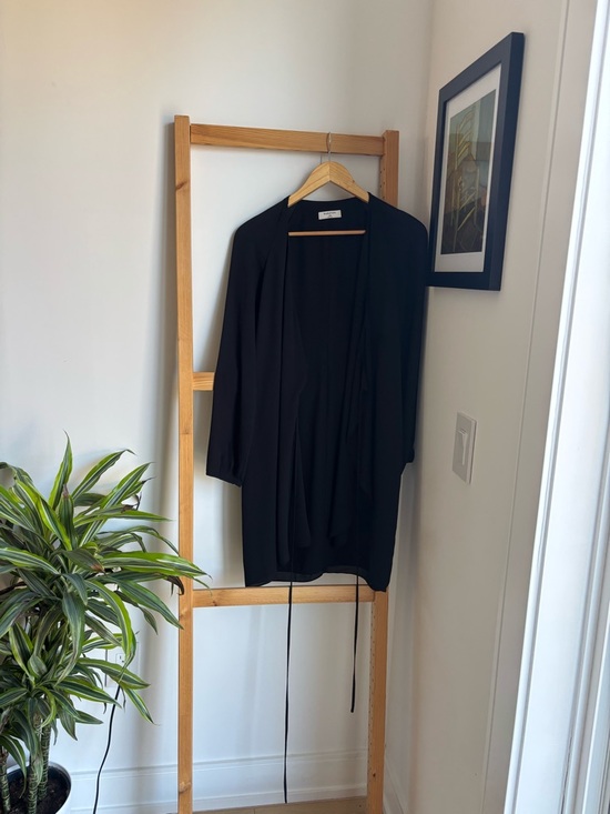 Babaton Black Long-Sleeve Wrap Dress - Picture 3 of 5